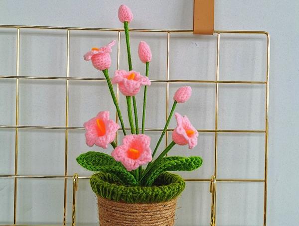 Buy cheap New Creative Luxury Handmade Crochet Knitting Plants Flowers Handicraft Home Decorations Crochet Flower from wholesalers