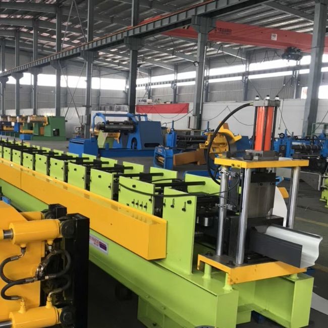 Steel Gutter Downspout Roll Forming Machine , Metal Rain Gutter Making Machine