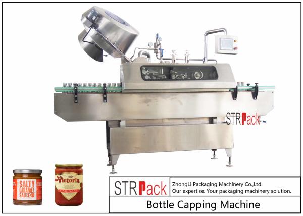 Quality Sauces Jam Glass Bottle Capping Machine , Twist Off Cap Vacuum Lug Capping Machine for sale