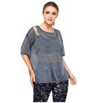 Light Weight 140g Women'S Plus Size Yoga Wear Short Sleeve T Shirts