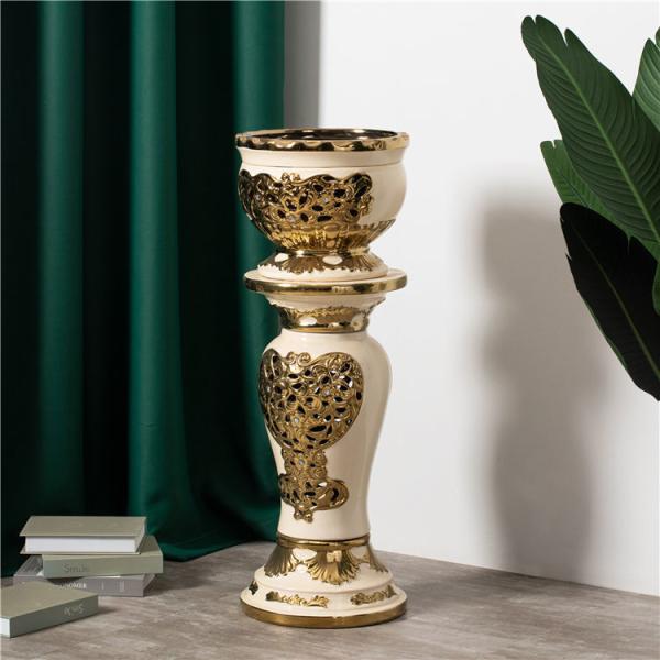 Buy cheap Fashion Roman Column Pillar Indoor Decor Vases Luxury Home Decoration Ceramic Flower Vase For Wedding Decoration from wholesalers