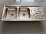1 Faucet Hole Retangle Stainless Steel Double Bowl Sink for Kitchen