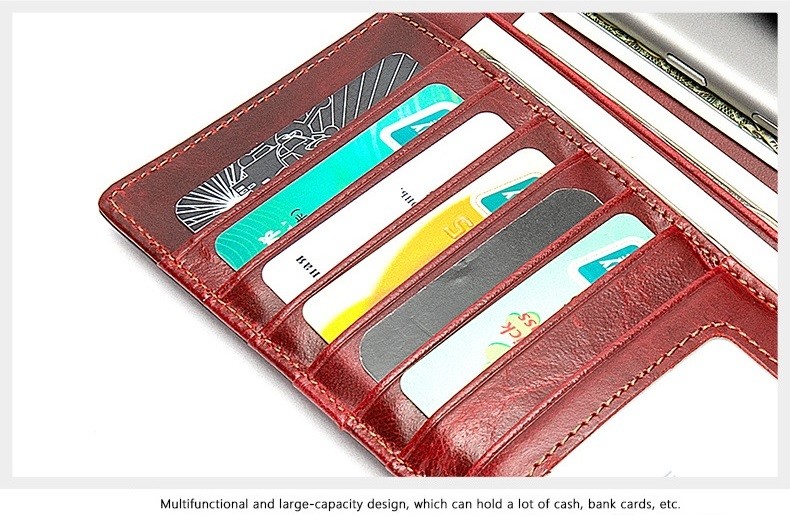Personalized Women RFID Trifold Money Clip Genuine Leather Wallet