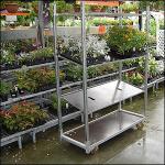 Aluminium 4 Wheels Danish Flower Trolley Cart Height 1900mm