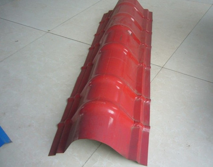 Aluminum Ridge Cap Roll Forming Machine , Glazed Tile Roll Forming Machine