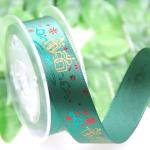 Polyester Bespoke Foil Printed Ribbon for Christmas Gifts Packaging Deco.