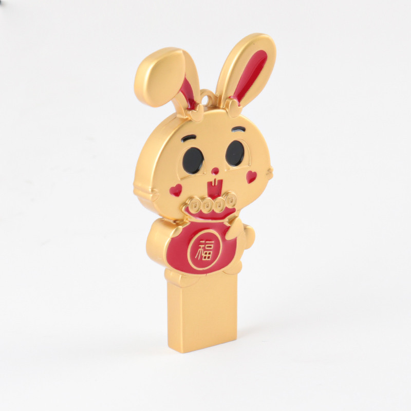 Rabbit Shaped Metal Usb Flash Drive Grade A Chip 128GB 80MB/S European Standard