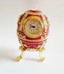 Easter blue Russian faberge egg jewelry trinket ring box Vintage decor metal