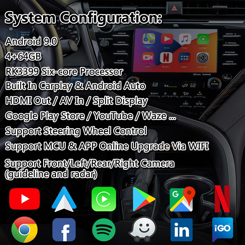 Lsailt 64GB Android Carplay Interface For Toyota Camry Touch 3 System Pioneer Panasonic Fujitsu