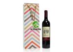 Long Custom Print Paper Handle Shopping Bags For Christmas Wine Bottle Packaging