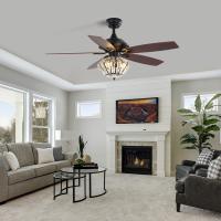 Buy cheap Commercial 65W 120V Matte Black Ceiling Fan With Light And Remote product