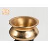 Buy cheap Gold Leaf Fiberglass Flower Pots Table Vases Frosted Black Base Pot Planters from wholesalers