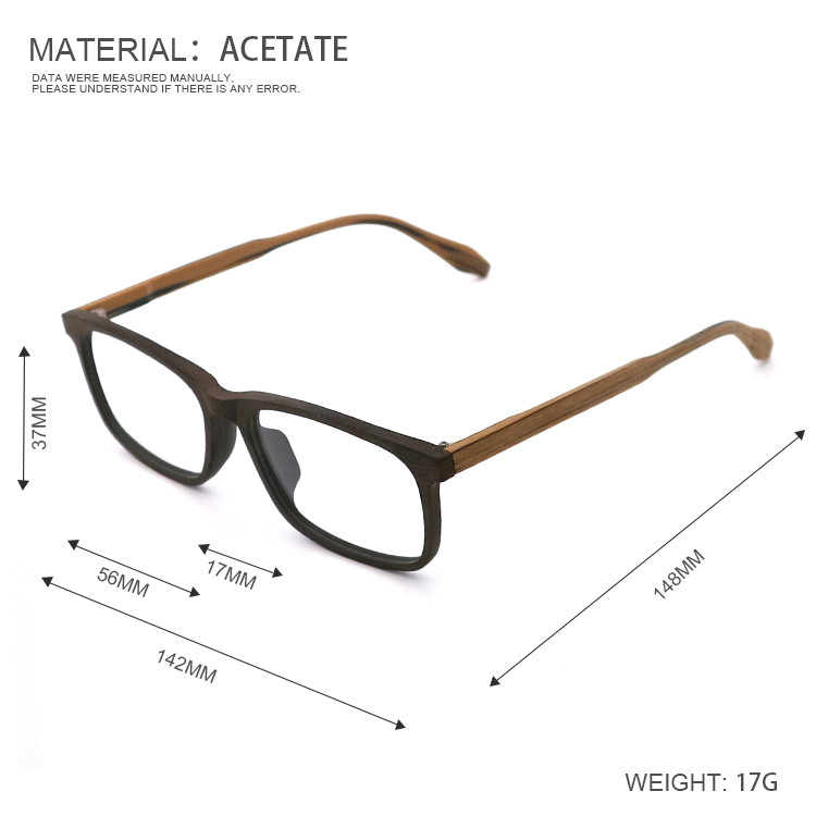 Wood Grain Eyeglasses Wood Copy Acetate Optical Glasses Frame