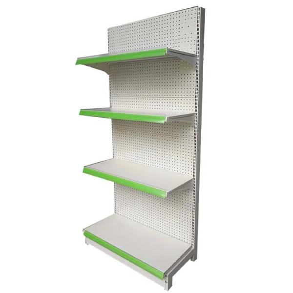 Factory Custom Size Color logo Single Sided Supermarket Shelves Gondola Shelving