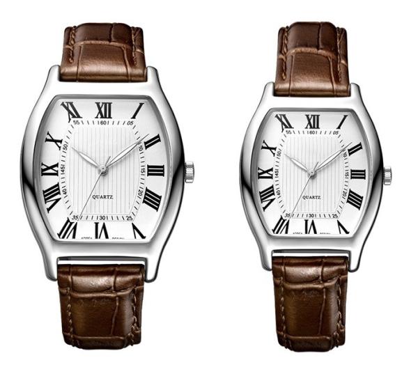 Buy cheap Waterproof 3ATM Romantic Couple Leather 22cm Couple Wrist Watch For Lovers from wholesalers