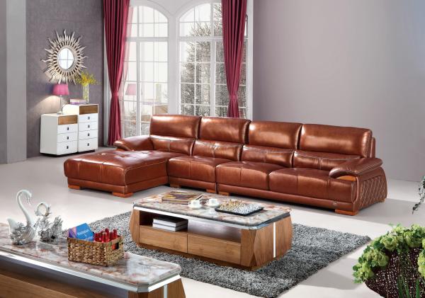 Buy cheap genuine leather home corner sofa living room furniture from wholesalers