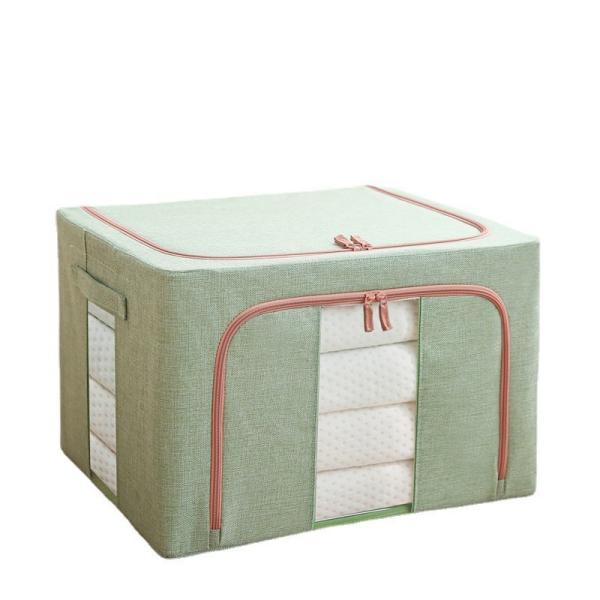 Buy cheap 66L Large Capacity Folding Cotton Linen Household Quilt Clothing Collapsible Dustproof Cover Storage Box Organizer from wholesalers