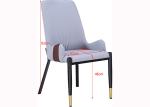 Luxury 52cm 92cm Wrought Iron Upholstered Dining Chairs