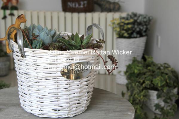 2016 new style wicker garden baskets round shape willow garden plants basket