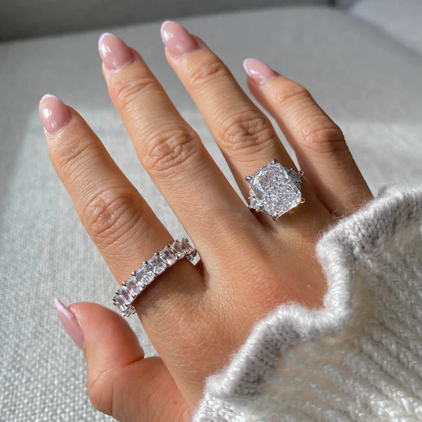 18K Gold Plated Main Stone CZ Vintage Wedding 925 Sterling Silver Ring for Girls