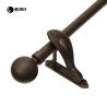 Buy cheap 0.6MM Brown Color Metal Curtain Rods Ball Shape Curtain Heads from wholesalers