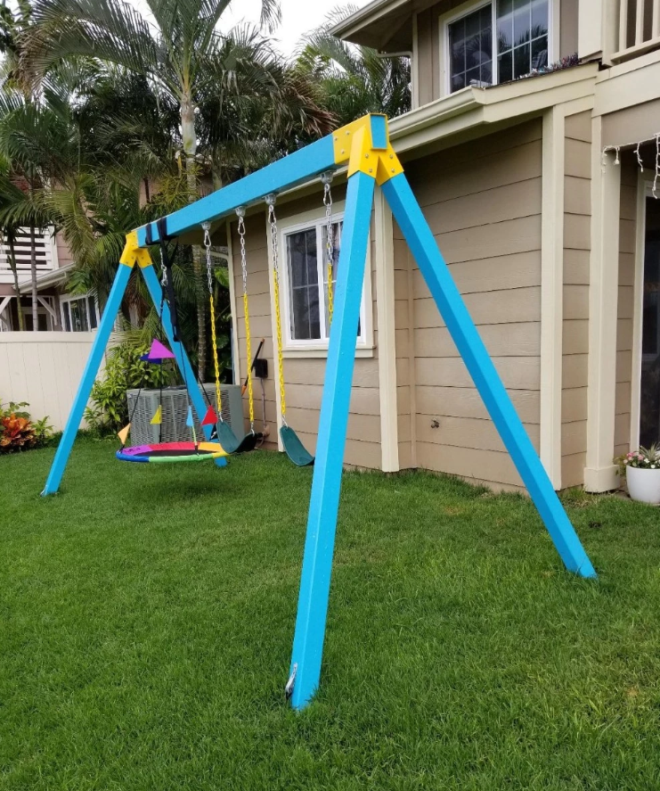 2 Heavy Duty Ductile Iron Swing Hangers for Wooden Sets Includes 2 Snap Hooks