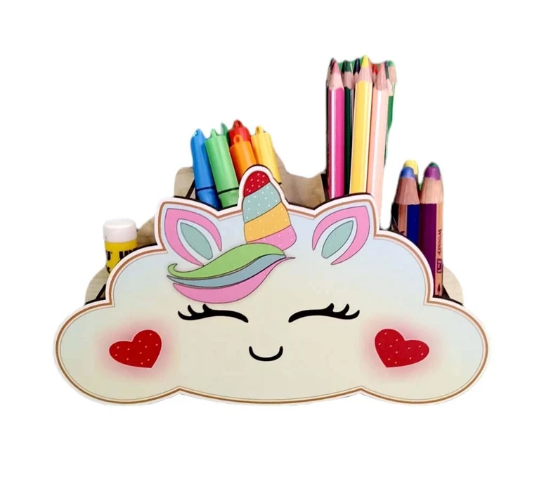 Wooden Unicorn Pencil Holder pencil box crayon box home office & Pencil Stand Or Desk make-up Organizer for Stationery