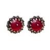 Buy cheap Women Retro Earrings 925 Sterling Silver Synthetic Ruby Stud Earrings (044760) from wholesalers