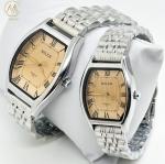 Elegant Analog Quartz Stylish Couple Watch With Stainless Steel Case And Buckle