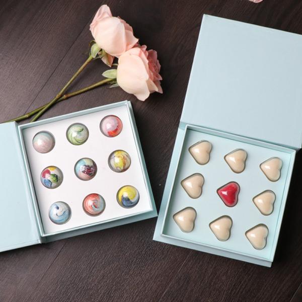 Buy cheap Wholesale Luxury Custom food chocolate bonbon magnetic closure boxes packaging book shape with plastic inserts tray and from wholesalers