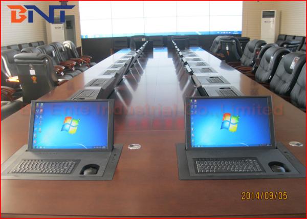 Quality 17 Inch Horizontal Flip Up Computer Monitor Lift Carbon Steel With Keyboard Mouse for sale