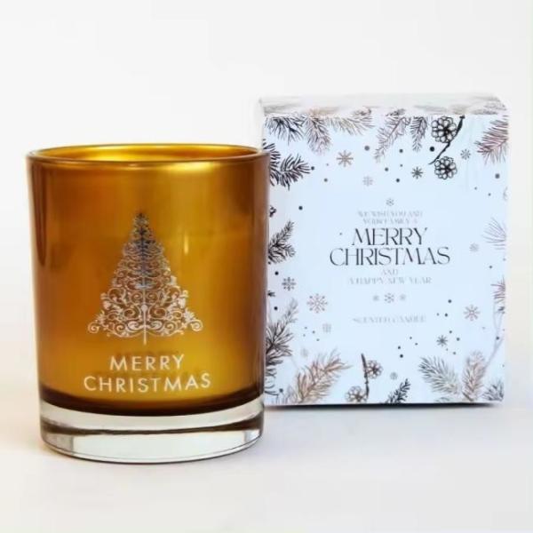 Art Empty Glass Luxury Home Candle Holders Big Christmas Fragrance Soy Wax Tin