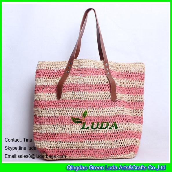 Buy cheap LUDA striped fabric totes crochet straw raffia bags from wholesalers