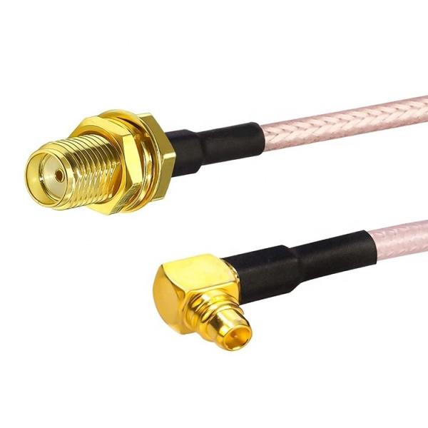 Buy cheap RG316 90 Degree Right Angle MMCX Male to SMA Female Antenna Pigtail RF Coaxial Cable from wholesalers