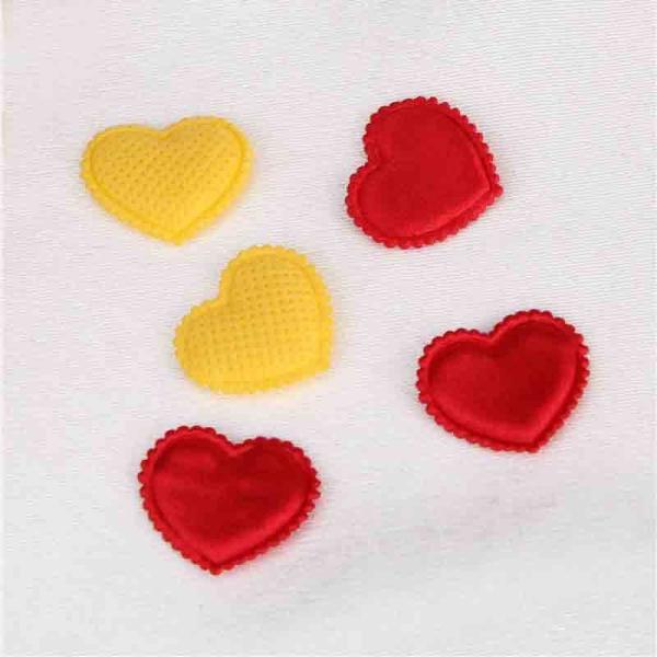 Buy cheap Red Satin Heart Applique Crafts Garment Embellishments With Trimming from wholesalers