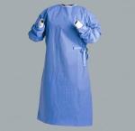 Biodegradable Disposable Surgical Gowns Medical Apparel With 4 Waist Belts Blue