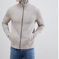 Buy cheap Funnel Neck Full Zipper Mens Track Jacket Grey Blank Design 100% Cotton product