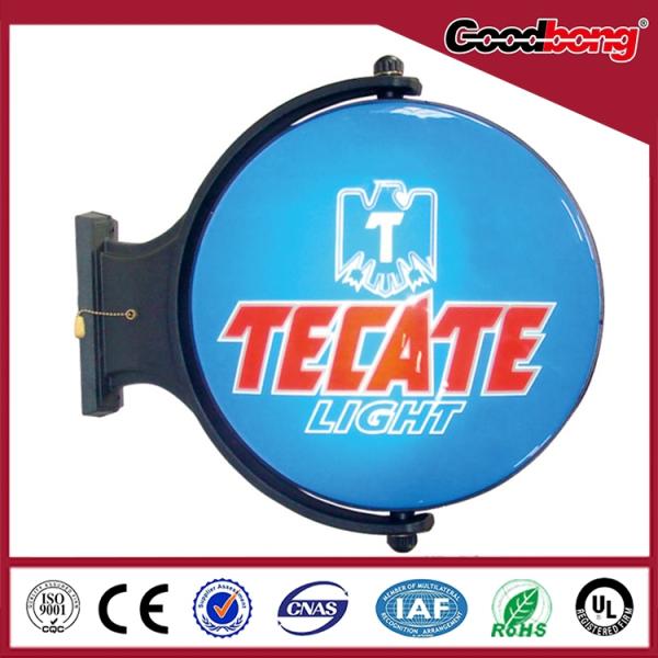 New Advertising High quality round vacuum metal frame rotating sign