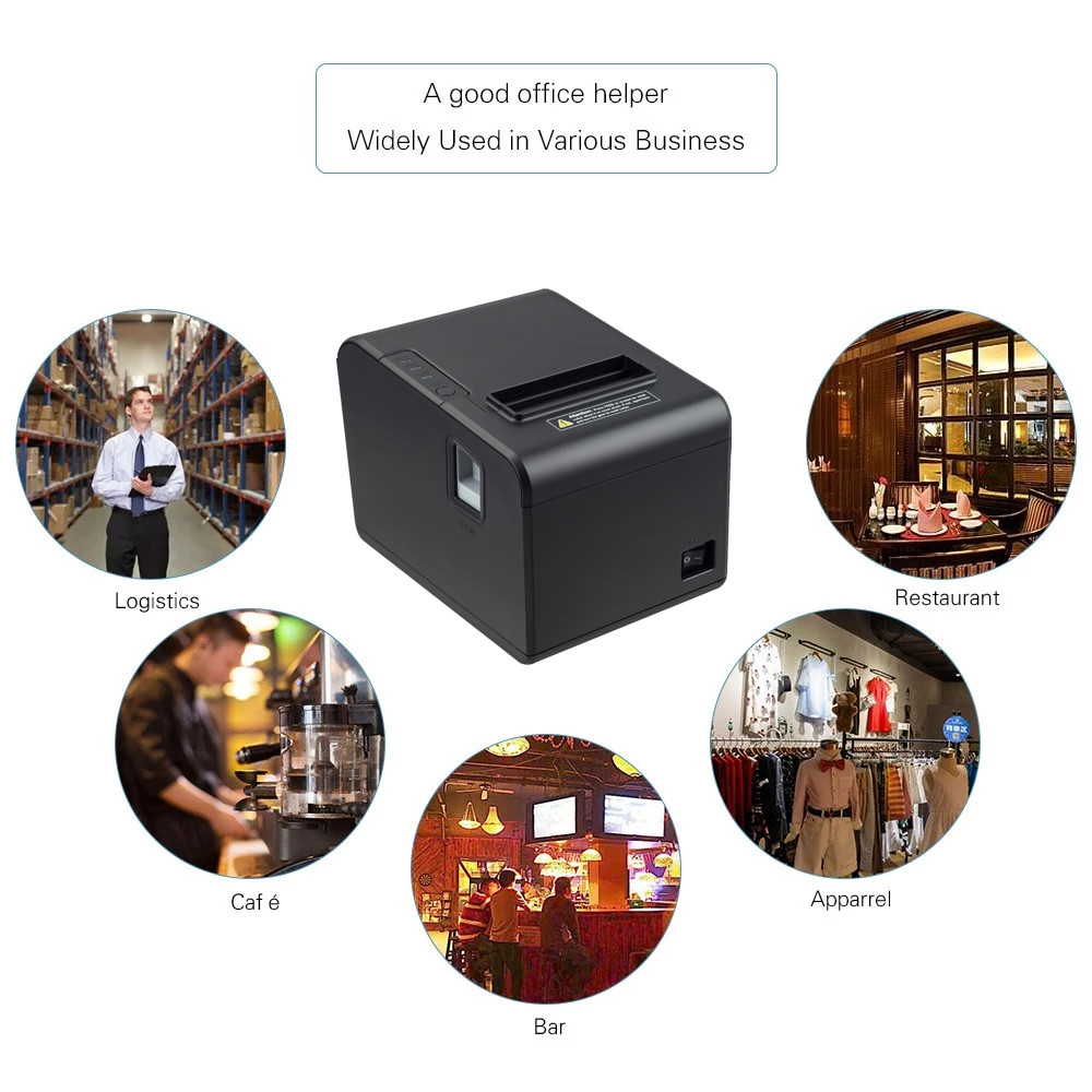 YHDAA POS 80mm Thermal Printer USB LAN Bluetooth Wifi Interfaces