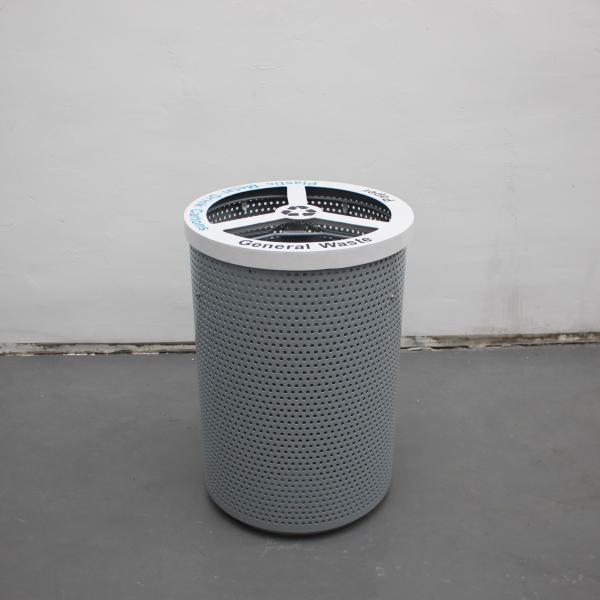 Buy cheap Perforated Metal Recycle Waste Bin , 3 Compartment Garbage Can For Patio Outdoor from wholesalers