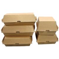 Buy cheap Customized Kraft Paper Burger Box Disposable Food Grade Cardboard Burger product