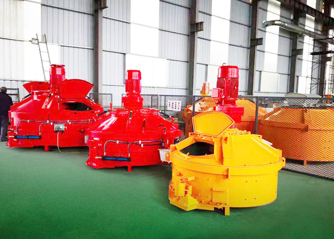 Planetary Concrete Mixer High Discharging Power Short Mixing Time Orange 110Kw PMC3000