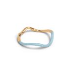 925 Sterling Silver 18k Gold Pink Enamel Band Rings For Women Girls