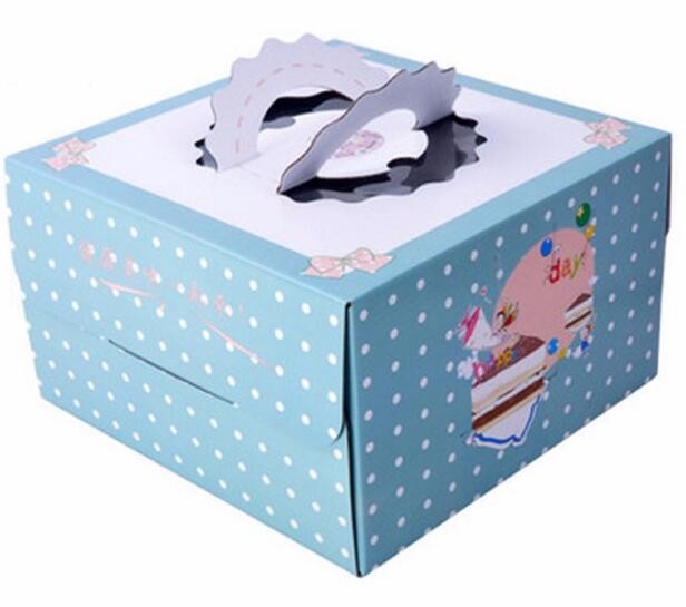 economy Cupcake Box White Window Cake Box customized Wedding Cake Box,6inch in stock PET Plastic Clear birthday Cake Box