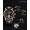 Buy cheap KINYUED J022-2 Minimalist Gold Case Leather Strap Watches Complete Calendar Automatic Mechanical Waterproof Montre Homme from wholesalers