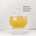 Glass Bottle With Cork 500ML Round Clear XO Brandy Rum Bottle Acceptable