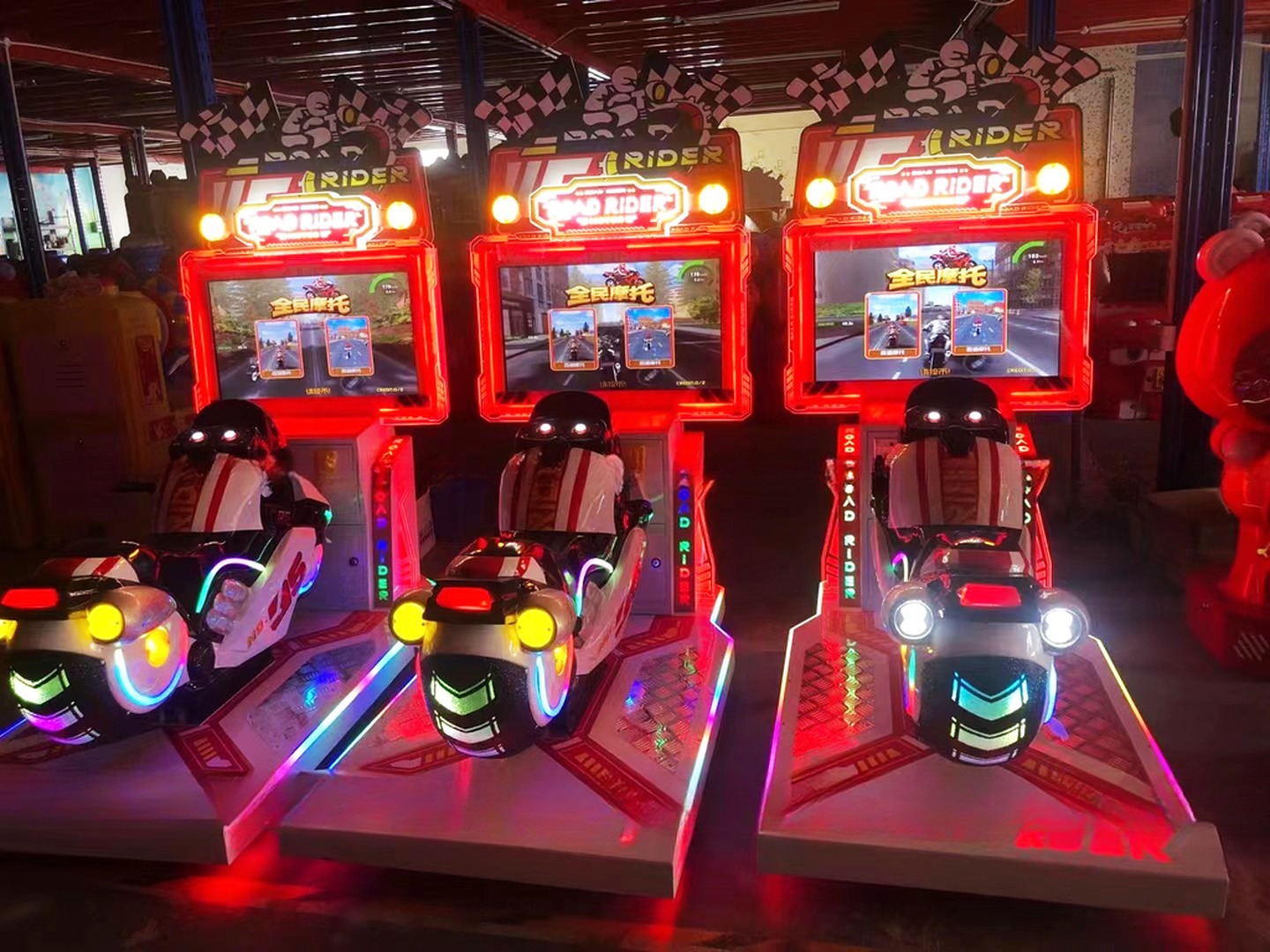 Dreamland Games Park Coin Operated Road Rider Arcade Games Machine 3D Motorcycle Bike Race Driving Simulator
