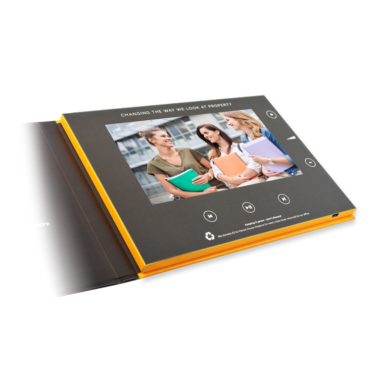 10 inch custom print video brochure display,LCD video brochure display with power adaptor