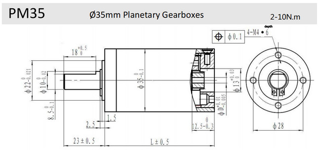 35mm planetary gearbox