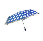 SGS Ladies Auto Open Polyester 190T Dot Umbrella With Ruffle Edge